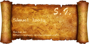 Sámuel Ipoly névjegykártya